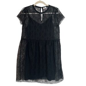 Little Moon Aritzia Sheer Mesh Mini Dress Black XXS Witch Goth Romantic Lace